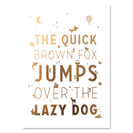 Set A4 poster met frame 'The quick brown fox'
