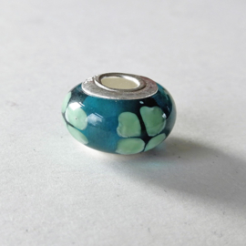 Muranoglas en zilver in blauw met groen