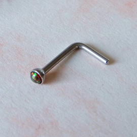 Neusstud van chirurgisch staal met goudbruine opaal (0,8 mm / bolletje 2 mm)