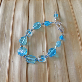 Armband van blauw glas (19,5 cm)