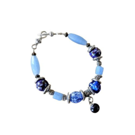 Blauwe armband (22 cm lang)