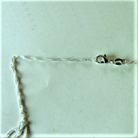 Zilveren ketting met gedraaide schakels (41 cm)