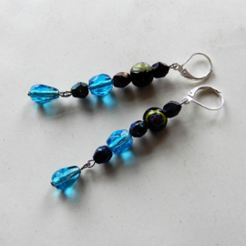 Blauw glas met kristal