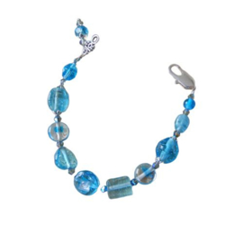 Armband van blauw glas (19,5 cm)