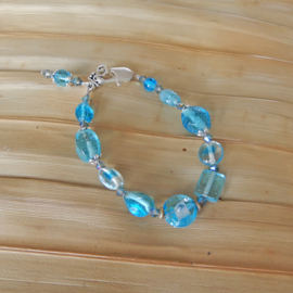 Armband van blauw glas (19,5 cm)