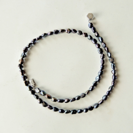 Halsketting van zwarte zoetwaterparels (50,5 cm)
