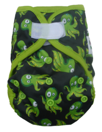 Fluffy Nature Newborn PLUS Überhose (2,5-6,5 kg) - Green Octopus