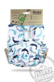 Petit Lulu onesize Fluffy Organic - Dolphins (Klett)