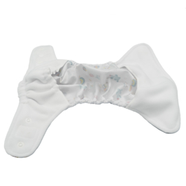 Doodush Newborn overbroekje - Dubbel PUL - white dinos