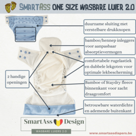 Smartass Diapers Pocketluier onesize - Beige