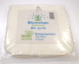 Blümchen - "Kuschel"Biokatoen billendoekjes (10 st)