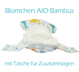 Blümchen All-in-one velcro - Sloth-Turtle