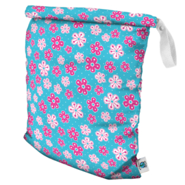 Planet Wise Roll Down Wetbag - Aqua Petals