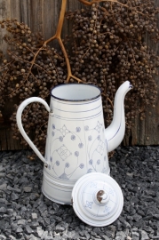 Koffiekan wit met blauw Saksisch motief
