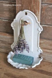 Brocante emaille zeepbakje