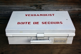 Vintage verbandtrommel/verbandkoffer/verbandkist