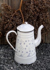 Koffiekan wit met blauw Saksisch motief