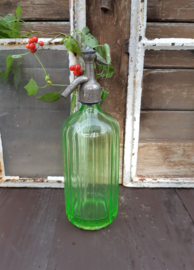 Groene (uraniumglas) spuitfles/sifonfles/seltzerbottle