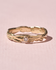 Grashalm ring met diamant