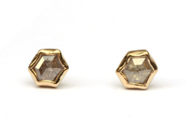 Hexagon diamanten oorstekers