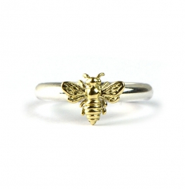 Zilveren ring met honingbijtje