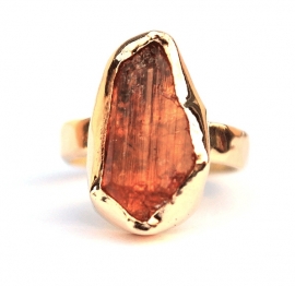 Gold ring with imperial topaz