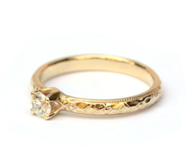 Art deco geinspireerde ring met diamant