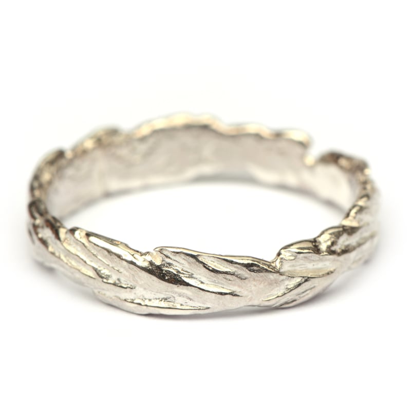 Zilveren grashalm ring