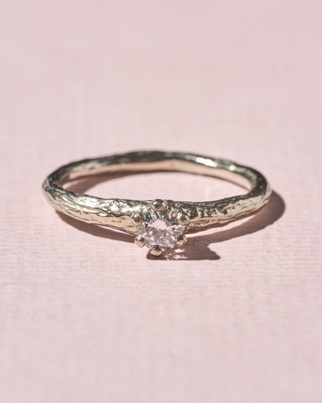 Witgouden Forest ring met diamant
