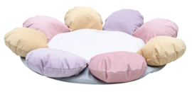 Spiel- und Krabbeldecke Blume (Pastell oder helle Farben) 150 cm