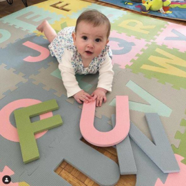 Spielmatte Alphabet/Nummern/Figuren PASTEL 3,6 m² / 40-teilig (30 x 30 x 1,2 cm)