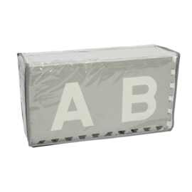 Spielmatte Alphabet/Nummern/Figuren Grau-Weiß oder Weiß-Grau  3,6 m² / 40-teilig (30 x 30 x 1,2 cm)