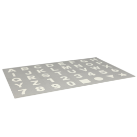 Spielmatte Alphabet/Nummern/Figuren Grau-Weiß oder Weiß-Grau 3,6 m² / 40-teilig (30 x 30 x 1,2 cm)