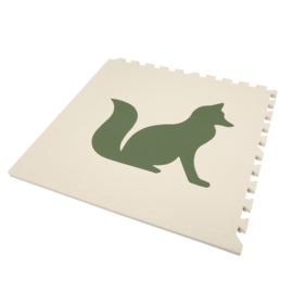 Spielmatte Tiere Grün-Cremeweiß oder Cremeweiß-Grün (4 x 60 x 60 x 1,2 cm)