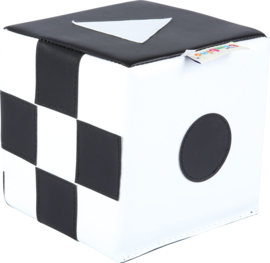 Schaumblockwürfel/Schaumstoffwürfel (schwarz-weiß oder rot-schwarz-weiß) 15 x 15 cm