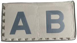 SALE! Spielmatte Alphabet/Figuren 2,86 m² Pastelltönen-2-farbig / 30-teilig (30 x 30 x 1,2 cm)