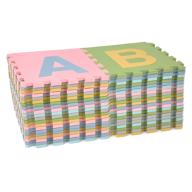 Spielmatte Alphabet/Nummern/Figuren PASTEL 3,6 m² / 40-teilig (30 x 30 x 1,2 cm)