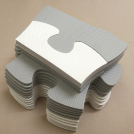 Mattenpuzzle Grau Weiß (12 Stück) (46 x 38 x 1,4 cm)