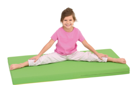 Sportmatte / Gymnastikmatte / Spielmatte / Liegepolster grün / gelb (120 x 60 x 7 cm)