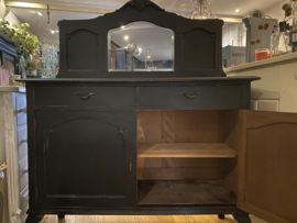 Antiek dressoir met spiegelopstand, vintage kast