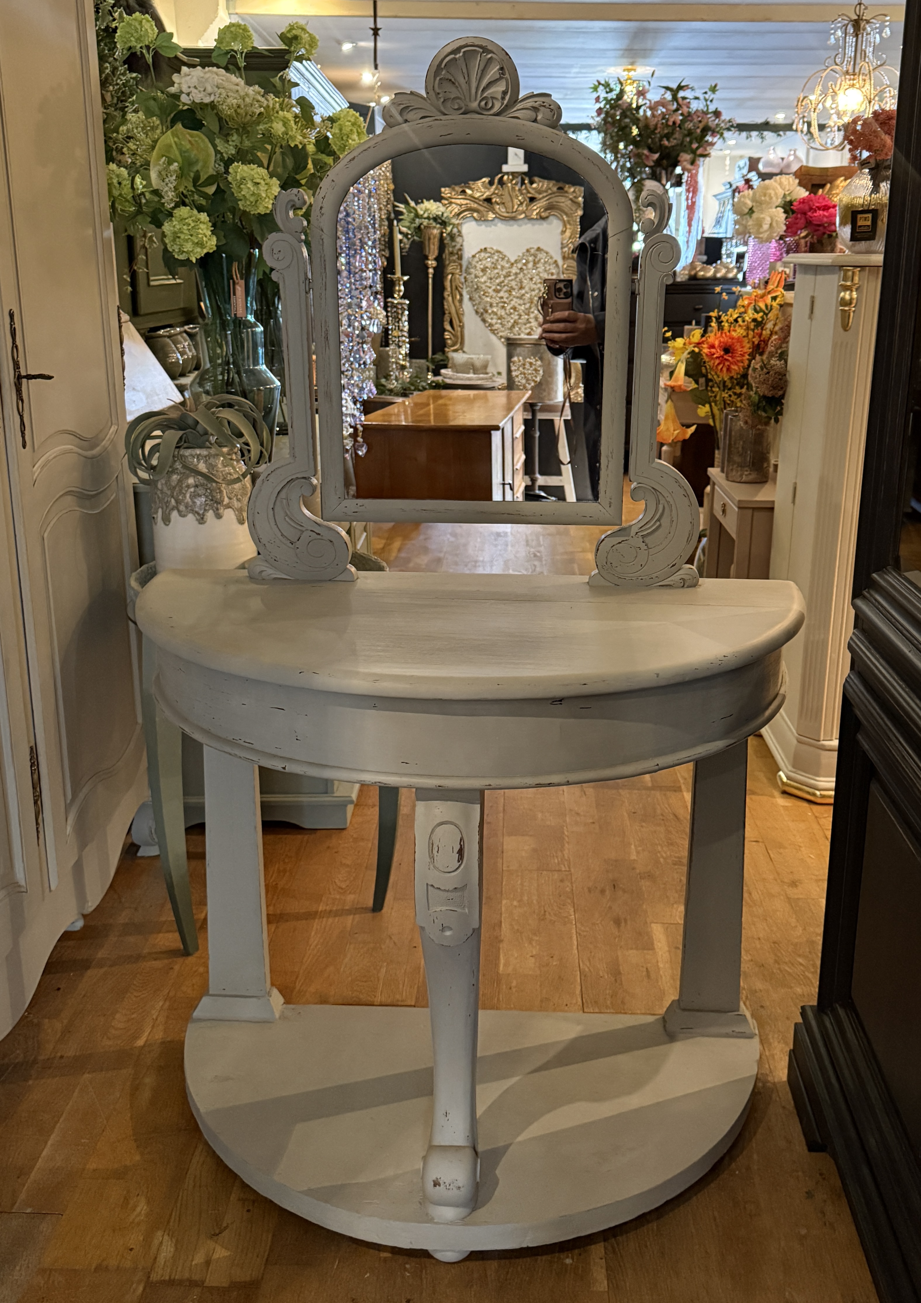 Brocante kaptafel, make-up tafeltje