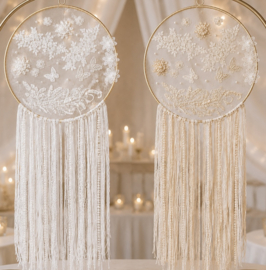 Luxe Dromenvanger Champagne Wit set van 2