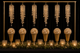 Luxe Decoratievaas Parelbol Champagne set van 3