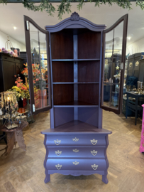 Vintage hoekkast, vitrine buikladekast