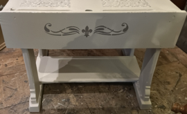 Vintage dubbel schoolbankje, brocante lessenaar