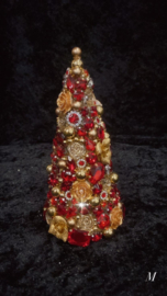 Exclusief kerstboom M rood goud handmade VdlM