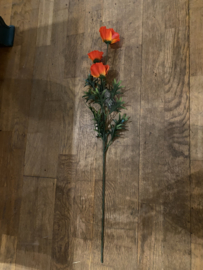 Klaproos oranje rood 70cm.