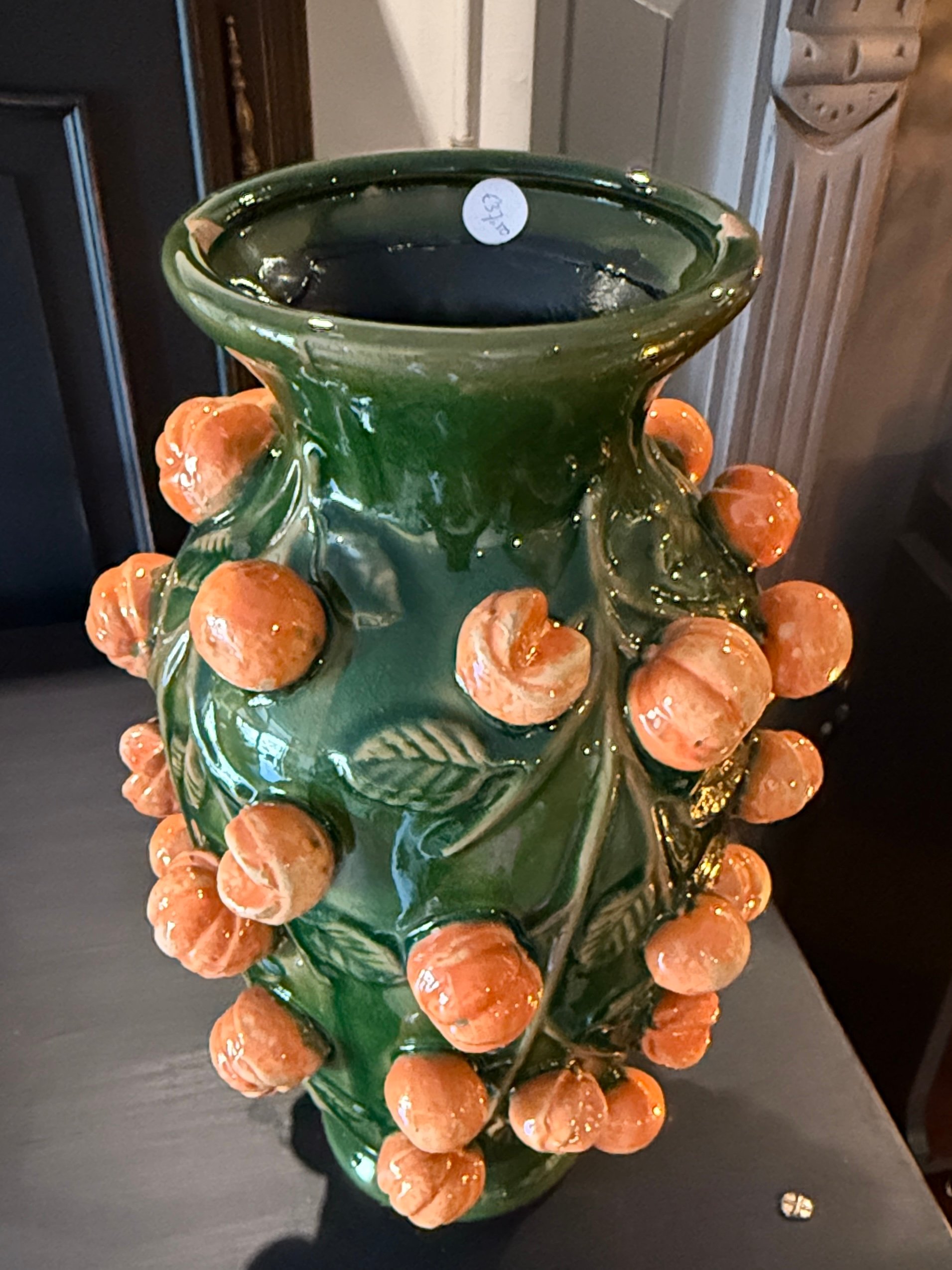 Handgemaakte vaas mandarijn groen 38cm