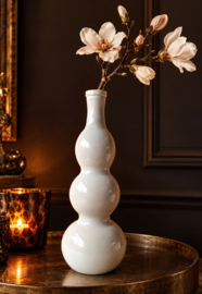 SALE !!! Glazen bottlevaas met bollen