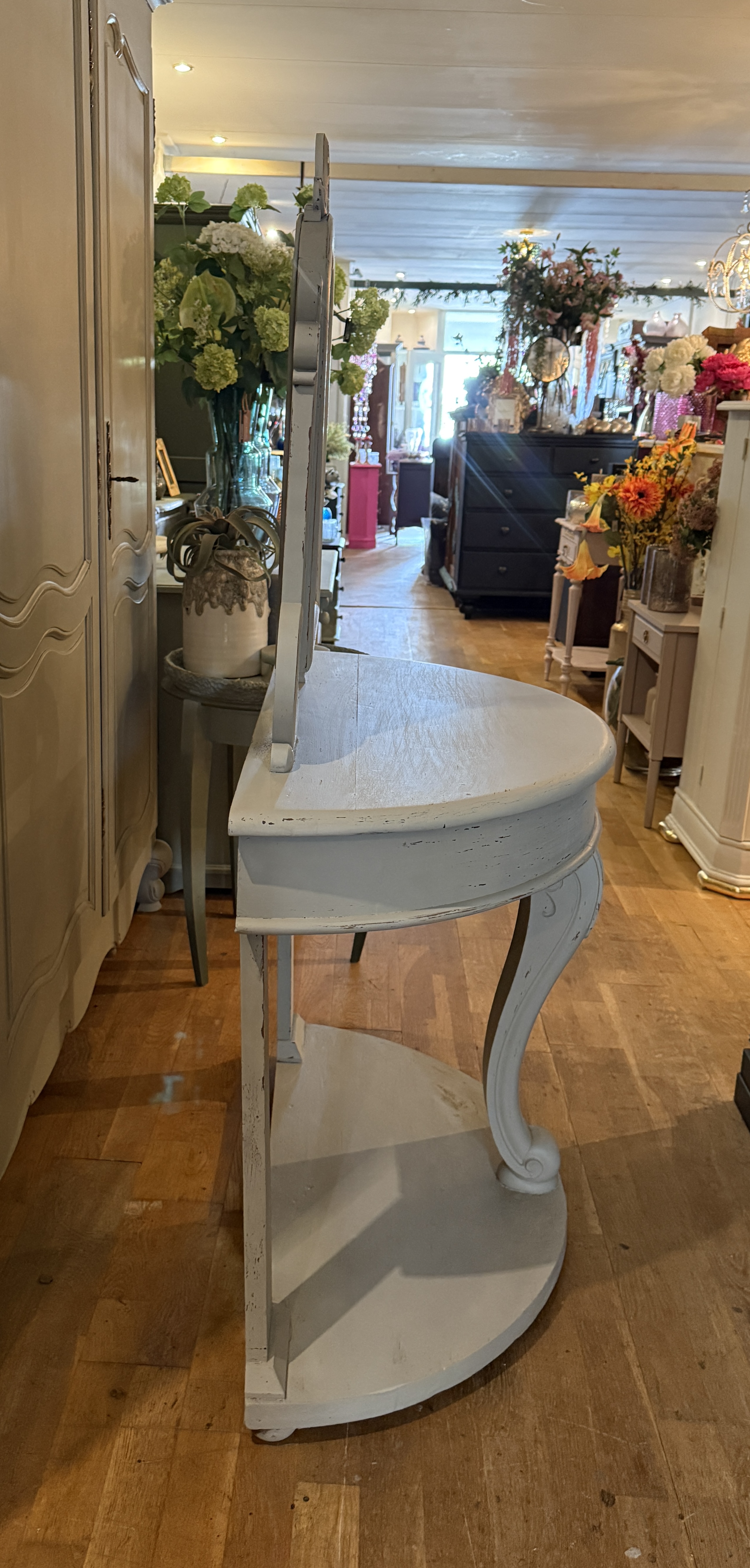 Brocante kaptafel, make-up tafeltje